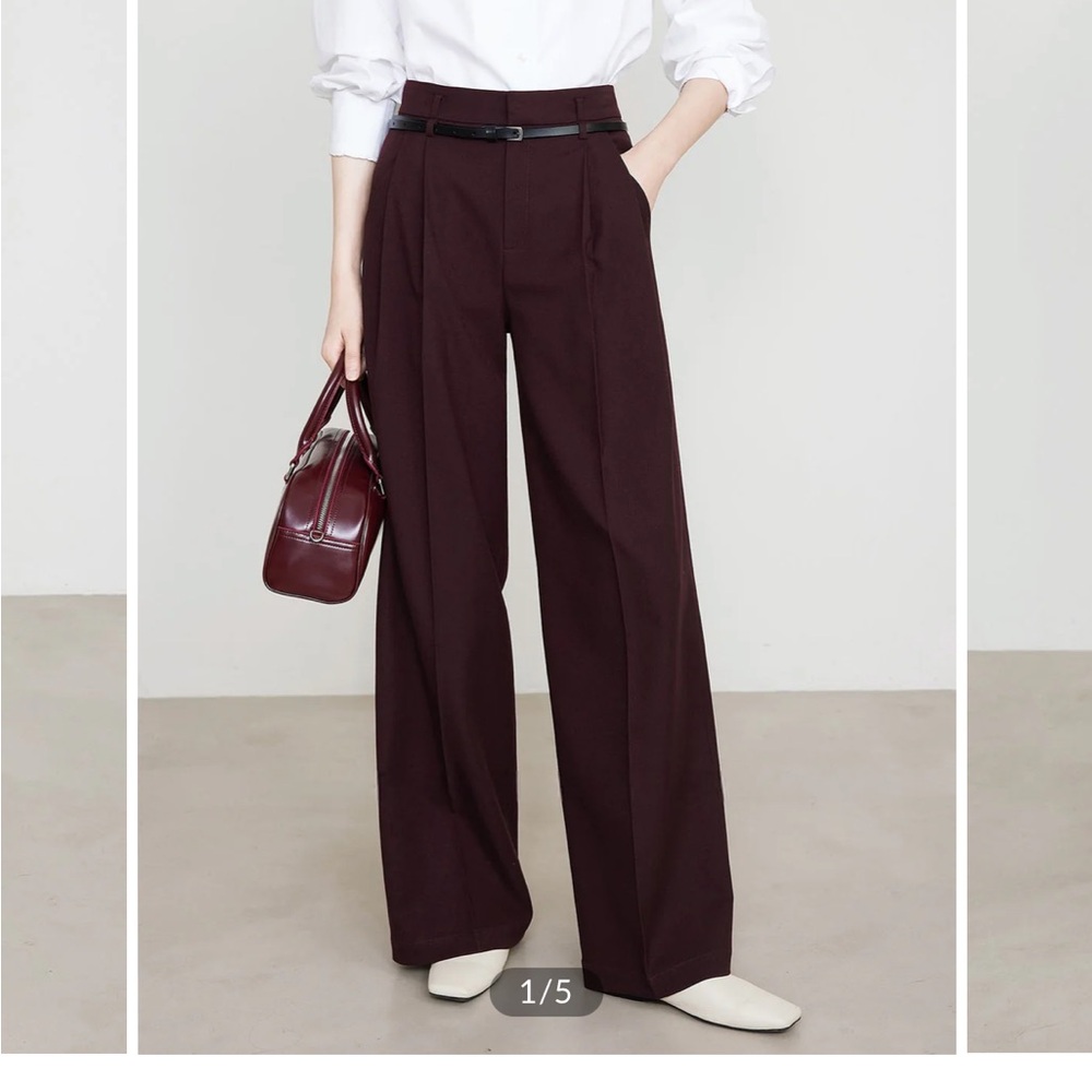 Commense Women's burgundy Pants